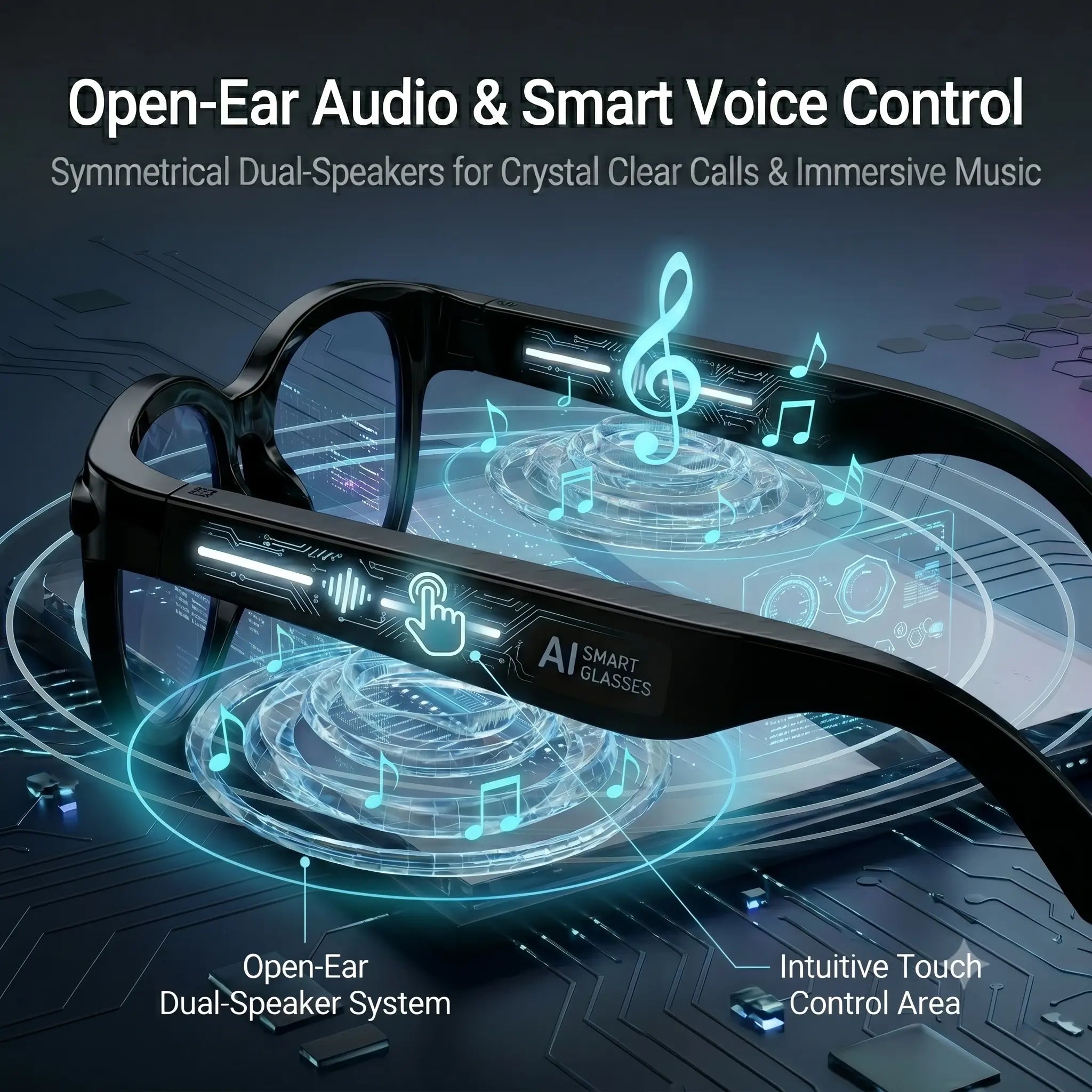Smart AI Glasses with 8MP HD POV Camera - Button Touch Adjustment, Hands-Free Photography, Real-Time Multi-Language Translation, Bluetooth Wireless Video Recording, Portable Wearable - Ideal for Vlog,Travel, Outdoor,Sport, Father'S Day Gift