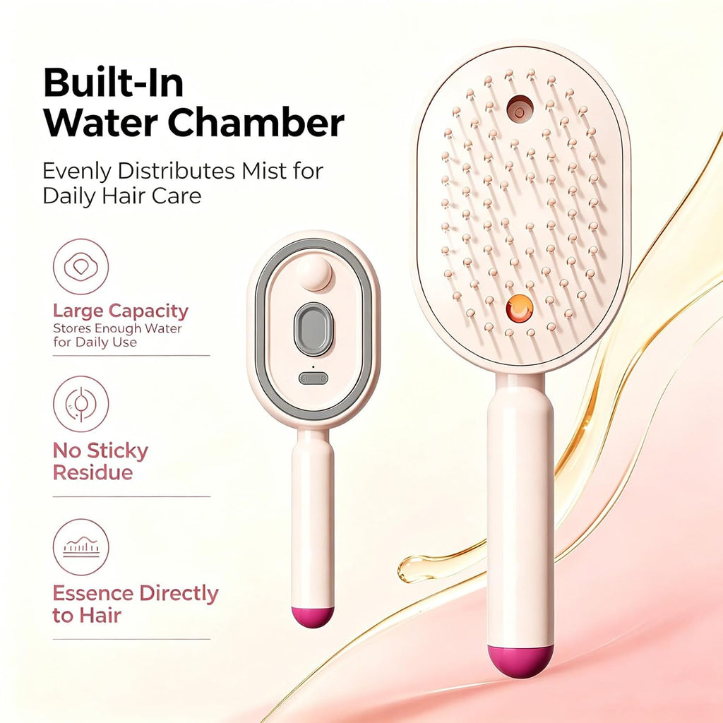 2026 New Electric Spray Air Cushion Massage Comb,5 in 1 Rechargeable Air Cushion Hair Brush, Anti-Frizz, Scalp Care & Hydration, Wet/Dry Use, Premium Hair Care Tool for Women