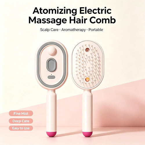 2026 New Electric Spray Air Cushion Massage Comb,5 in 1 Rechargeable Air Cushion Hair Brush, Anti-Frizz, Scalp Care & Hydration, Wet/Dry Use, Premium Hair Care Tool for Women