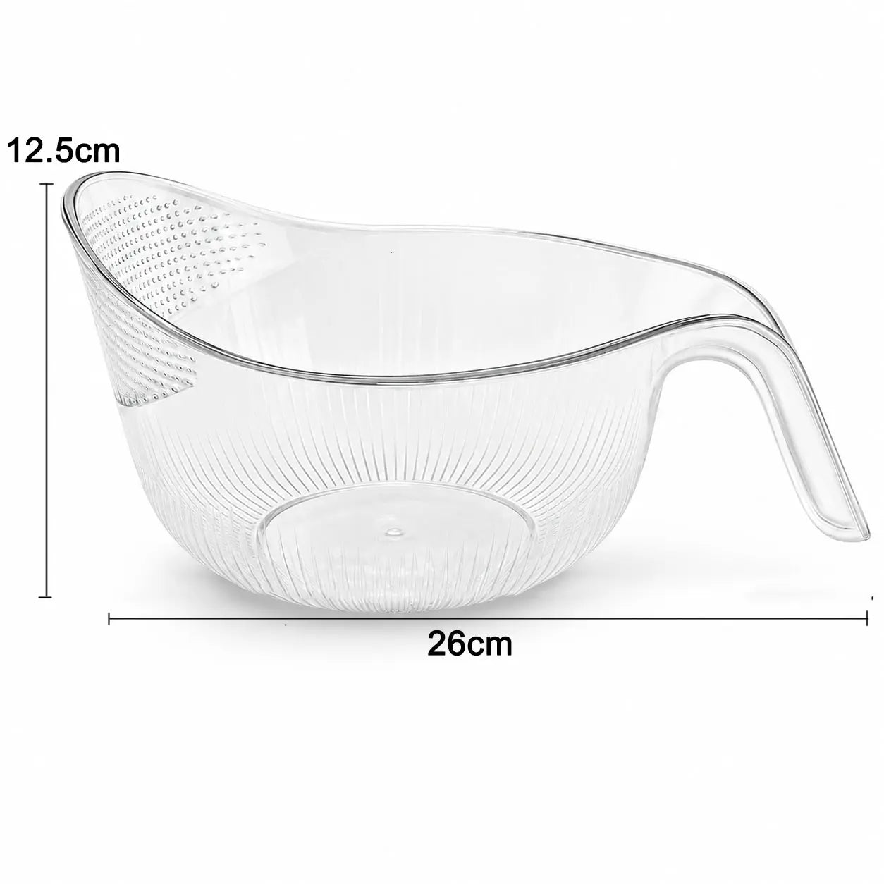 Aesthetic Multifunctional Rice Strainer with Handle - Sturdy Bpa-Free Transparent Plastic Kitchen Utensil, Colander for Draining Vegetables, Fruits, Coffee Dispenser Set